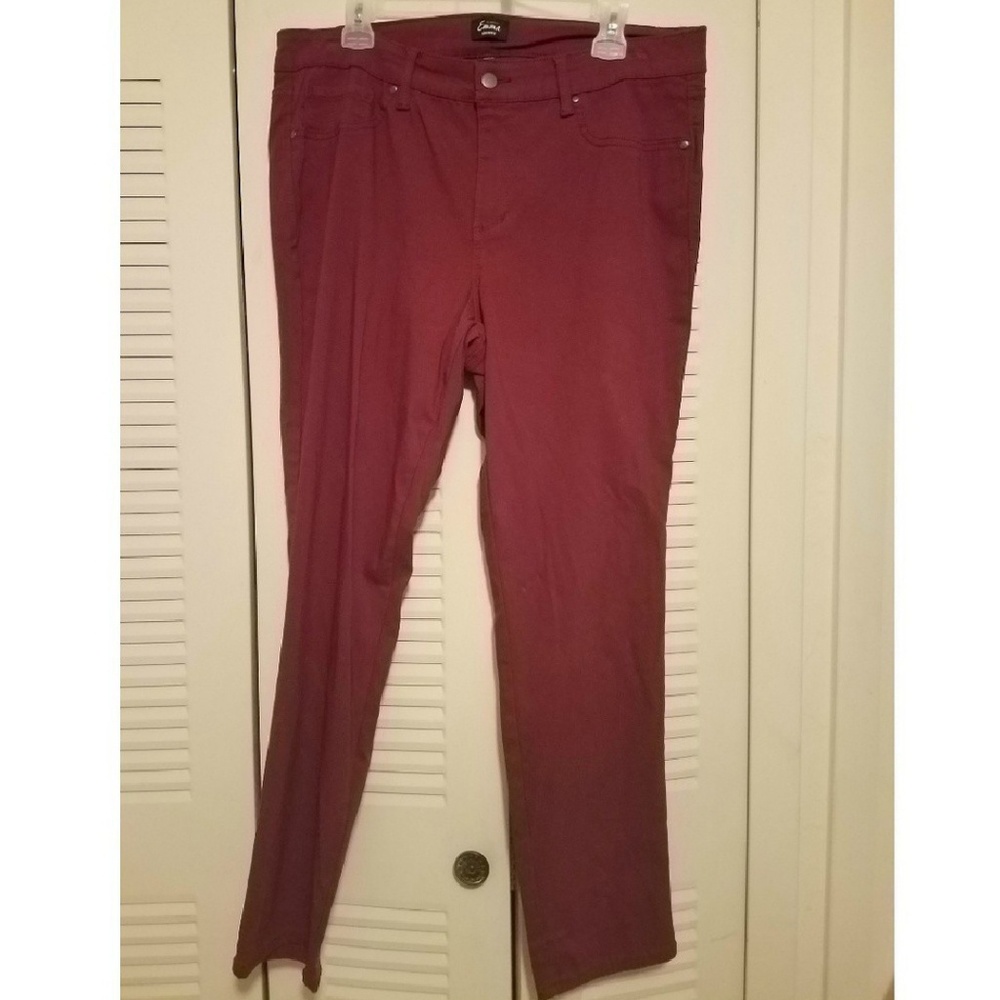 DONATING 1/20/25 Simply Emma Maroon Skinny Pants - Picture 3 of 5